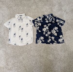 Two Boys Short Sleeve Hawaiian Shirt Button Down - Size 6